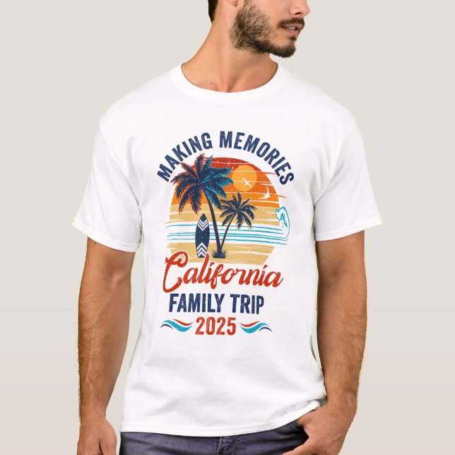 Camiseta Férias Familiares Na Califórnia 2025 Memórias Do F (Frente)