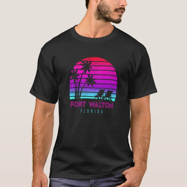 Camiseta Férias Familiares na Flórida Fort Walton Sunset Be (Frente)