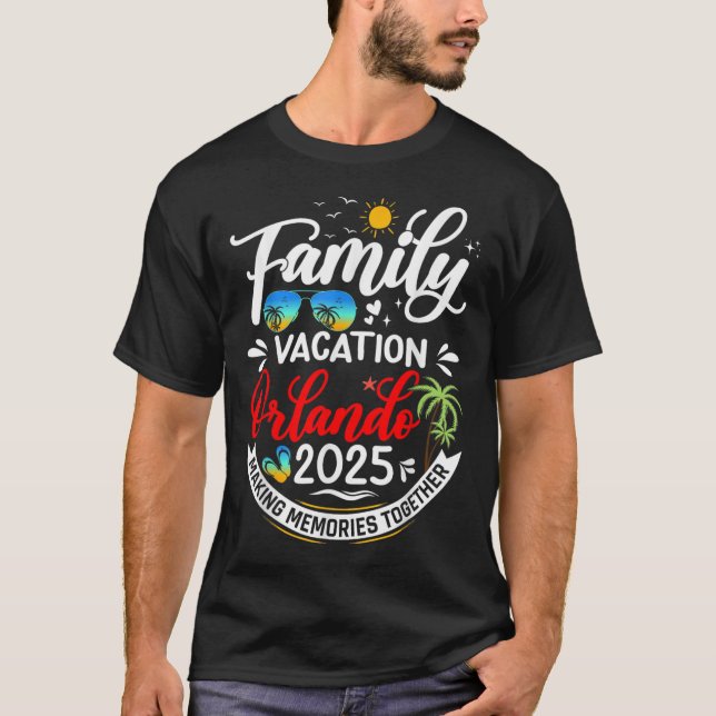 Camiseta Férias Familiares Orlando 2025 Férias de Verão de  (Frente)