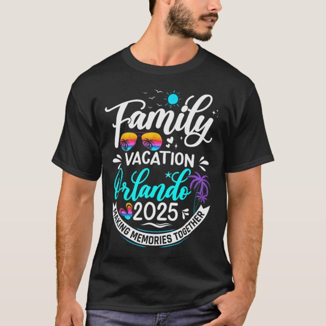 Camiseta Férias Familiares Orlando 2025 Férias de Verão de  (Frente)