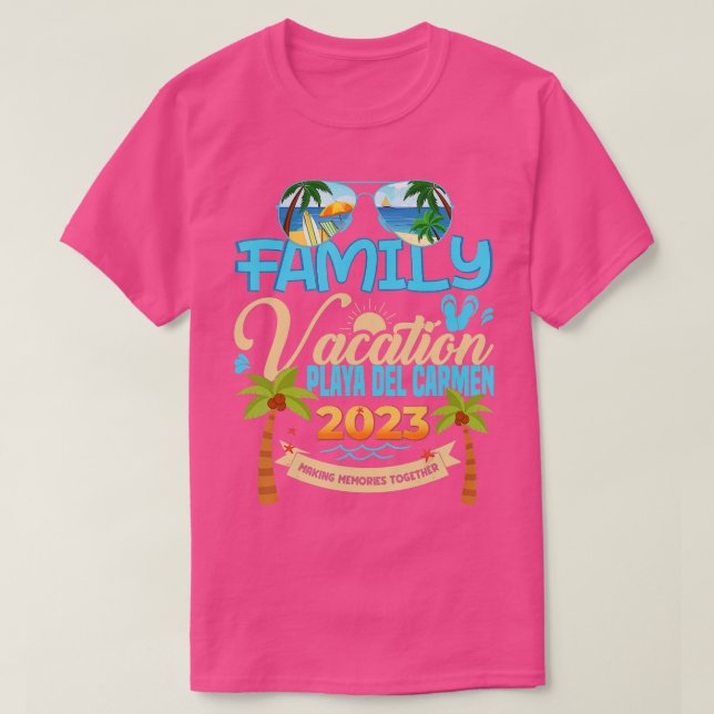 Camiseta Férias Familiares Playa Del Carmen 2023 México Fér (Frente do Design)