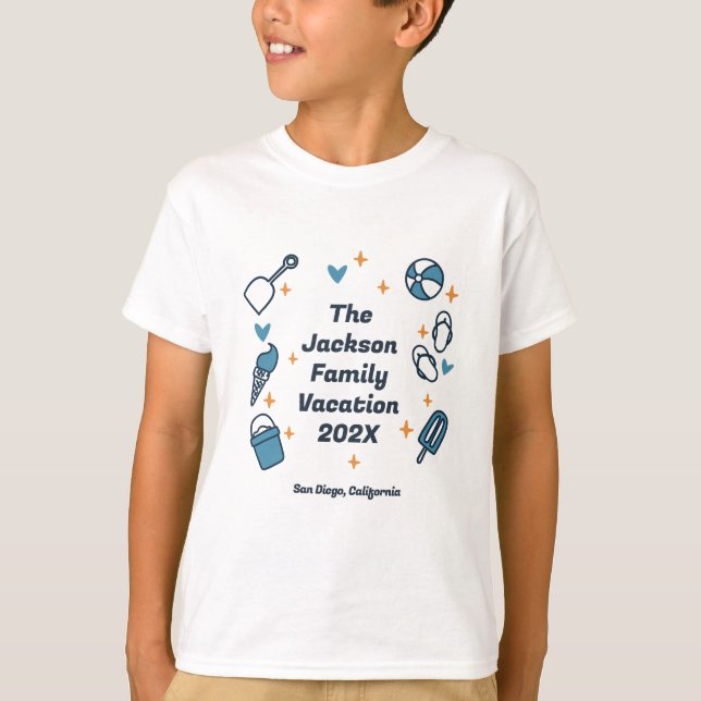 Camiseta Férias Familiares Portas de Praia Bonitas Correspo (Frente)