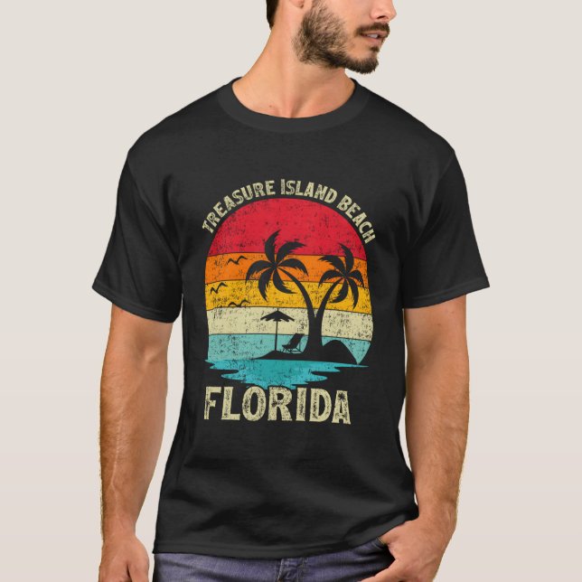 Camiseta Férias Familiares Praia da Ilha do Tesouro da Flór (Frente)