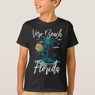 Camiseta Férias Familiares Retro Sunset Florida Vero Beach