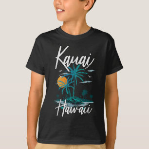 Camiseta Férias Familiares Retro Sunset Hawaii Kauai