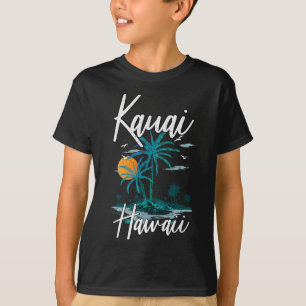 Camiseta Férias Familiares Retro Sunset Hawaii Kauai