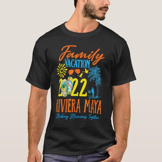 Camiseta Férias Familiares Riviera Maya México 2022 Combina (Frente)