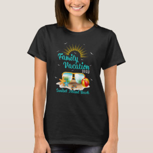 Camiseta Férias Familiares Sunset 2023 Ilha Sanibel da Flór