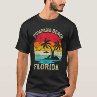 Camiseta Férias Familiares Vintage Retro Florida Pompano Be