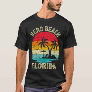 Camiseta Férias Familiares Vintage Retro Florida Vero Beach