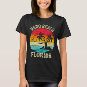 Camiseta Férias Familiares Vintage Retro Florida Vero Beach