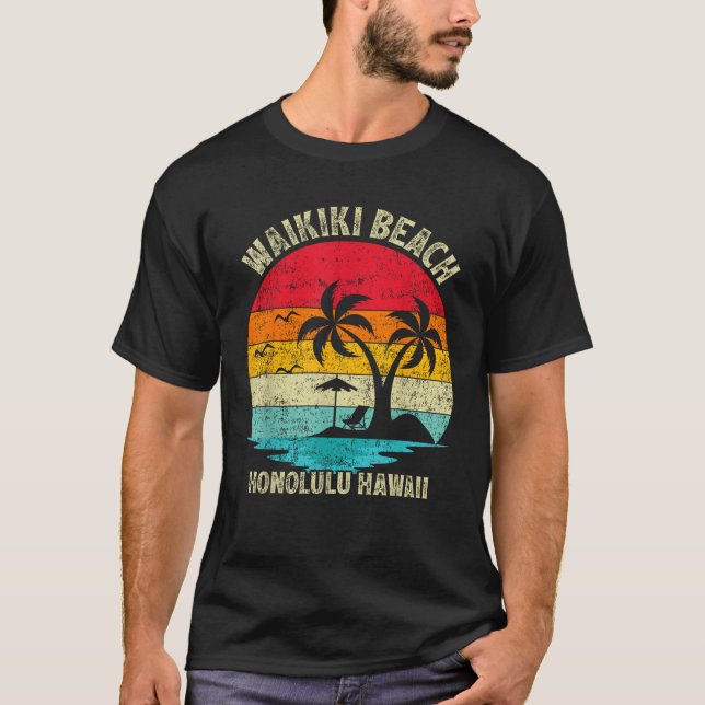 Camiseta Férias Familiares Vintage Retro Honolulu Hawaii Wa (Frente)
