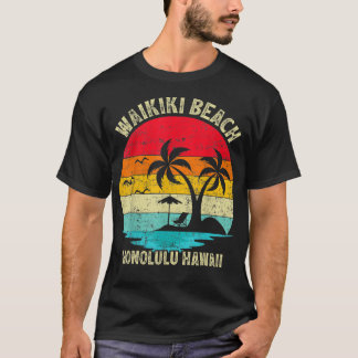 Camiseta Férias Familiares Vintage Retro Honolulu Hawaii Wa