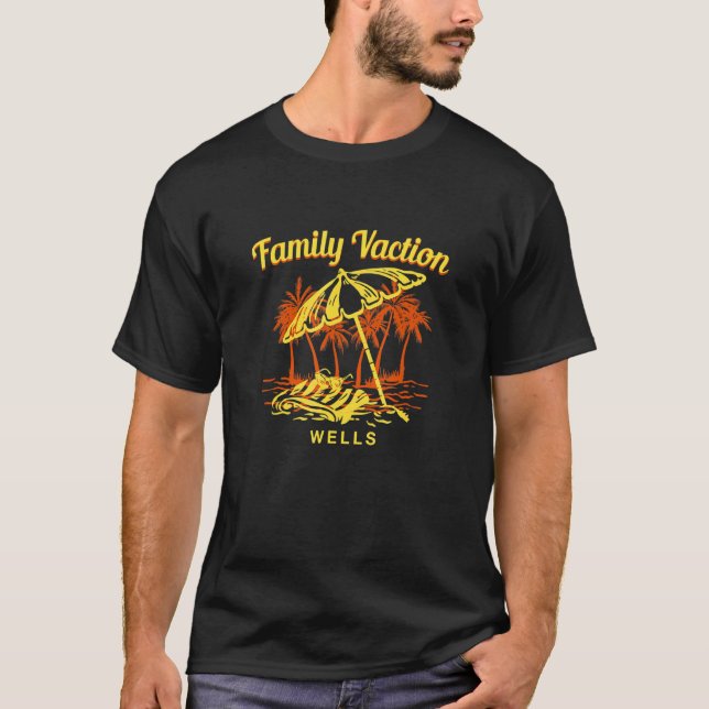 Camiseta Férias Familiares Wells Keepsasakmaine Lembrança B (Frente)