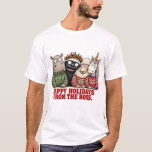 Camiseta Férias Felizes Da Abelha Texugo Natal