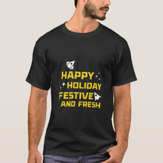 Camiseta Férias Felizes, Festivo e Fresco