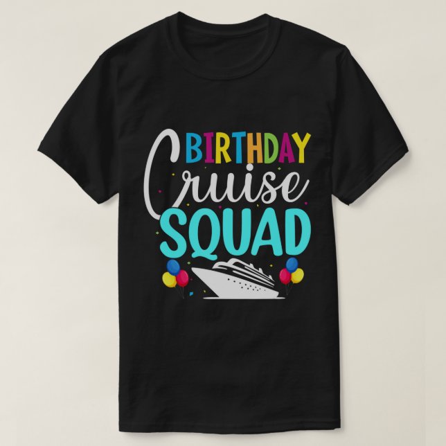 Camiseta Férias Funny Birthday Cruise Squad de Cruzamento (Frente do Design)