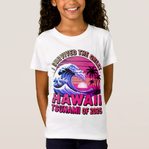 Camiseta Férias Gritantes do Havaí Sobrevivi ao tsunami no 