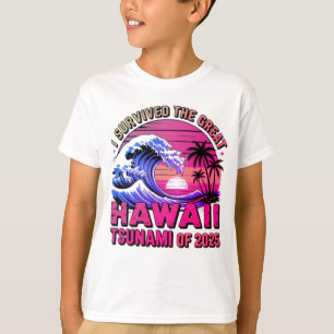 Camiseta Férias Gritantes do Havaí Sobrevivi ao tsunami no 