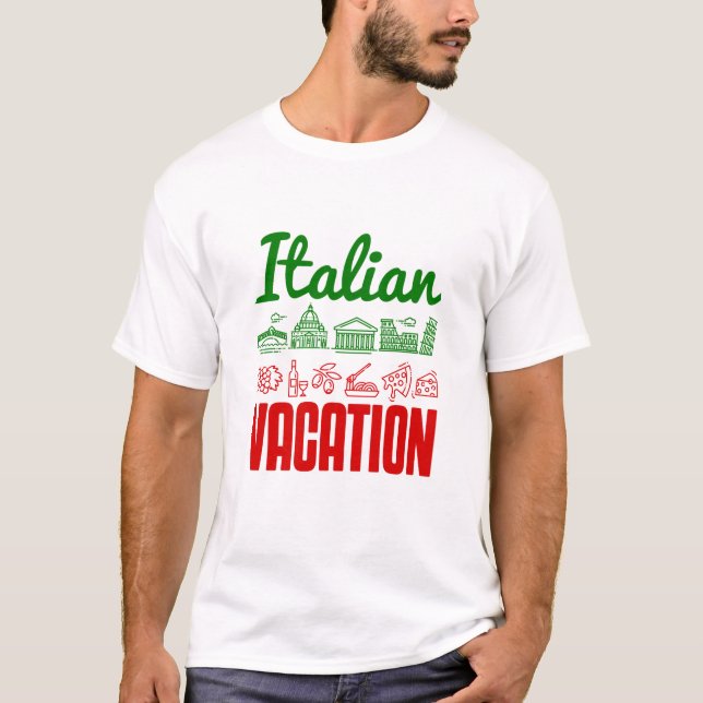 Camiseta Férias Italianas Trip Viagem Souvenir (Frente)