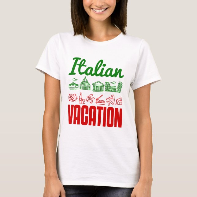 Camiseta Férias Italianas Trip Viagem Souvenir (Frente)