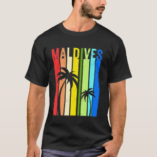 Camiseta Férias Maldivas Design Vintage Roupa de Férias Mal