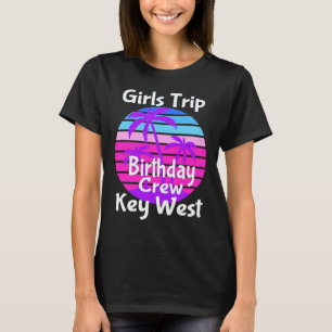 Camiseta Férias Meninas Trip Key West Birthday Squad Objeti