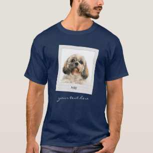 Camiseta Férias Moldura de Foto de Aniversário de Pet Pai d