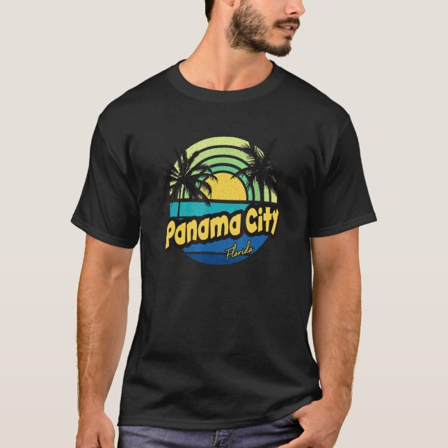 Camiseta Férias na Ilha da Flórida, Cidade do Panamá, Famíl (Frente)