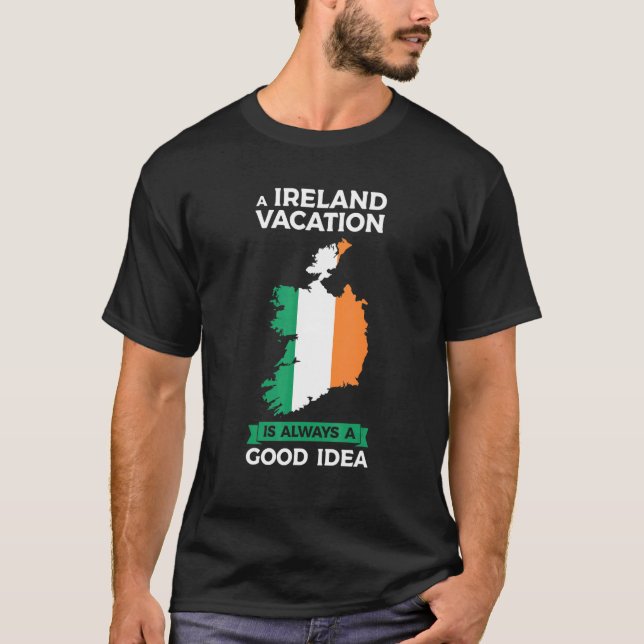 Camiseta férias na Irlanda é sempre uma boa ideia Irlandês (Frente)