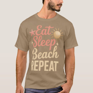 Camiseta Férias na Praia Comer Praia Dormir Repetir garota