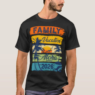 Camiseta Férias no Havaí Aloha 2026 Viagem Familiar Combina