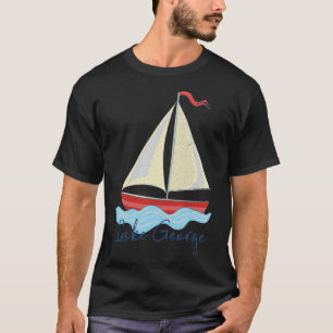 Camiseta Férias no Lago George Ny Barco a Vela Navegação