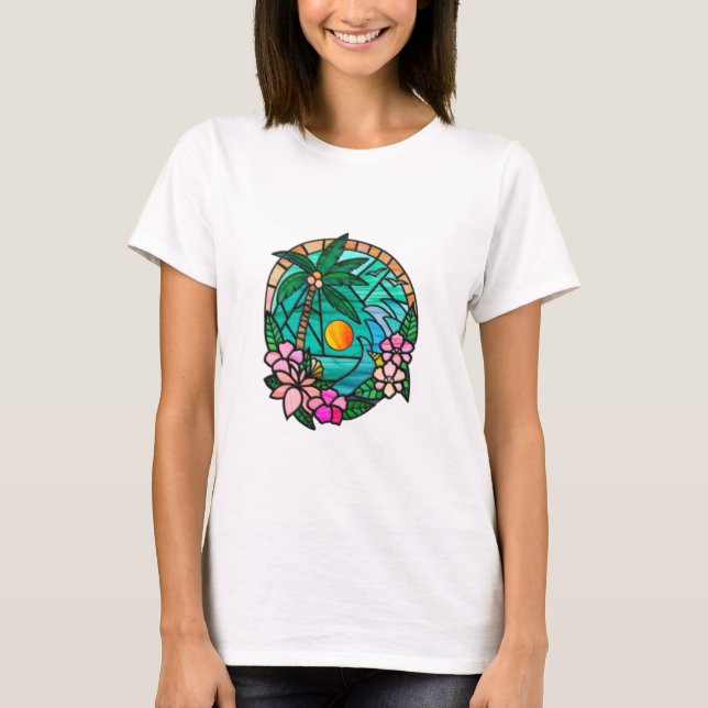 Camiseta Férias no pôr do sol Verão Praia (Frente)