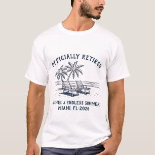 Camiseta Férias Oficialmente Aposentadas de Verão de Palma