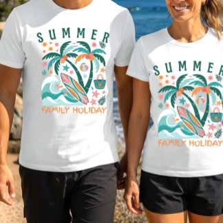 Camiseta Férias Personalizadas de Família na Praia ao Estil