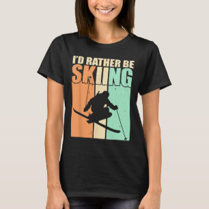 Camiseta Férias Retro de Esqui Esportes de inverno Eu Prefe