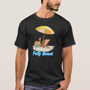 Camiseta Férias Tropicais de Folly Beach Summer
