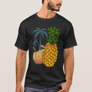 Camiseta Férias Tropicais de Verão de Palmeiras de Fruta de