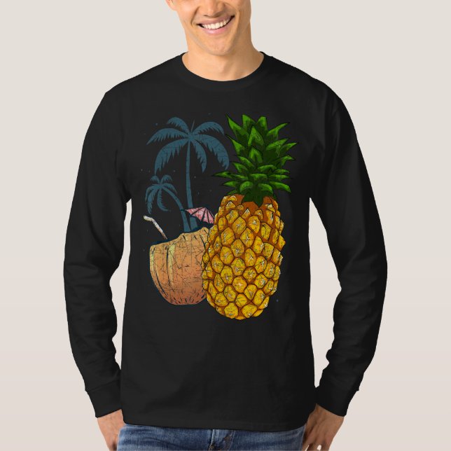 Camiseta Férias Tropicais de Verão de Palmeiras de Fruta de (Frente)