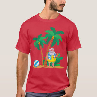 Camiseta Férias Tropicais de Verão Funny Santa Claus Christ