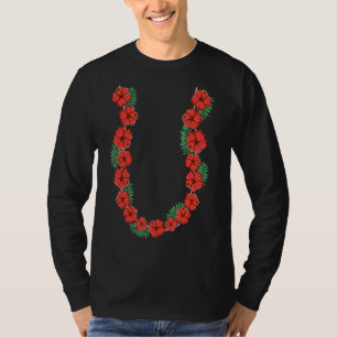 Camiseta Férias Tropicais de Verão Hibiscus Flower Lei Hawa