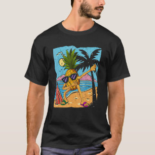 Camiseta Férias Tropicais de Verão, Piné de Fruta de praia