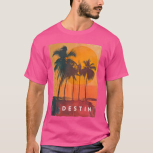 Camiseta Férias Tropicais S da Família de Praia da Destin F