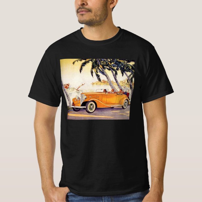 Camiseta Férias Vintage em Carro Convertível (Frente)