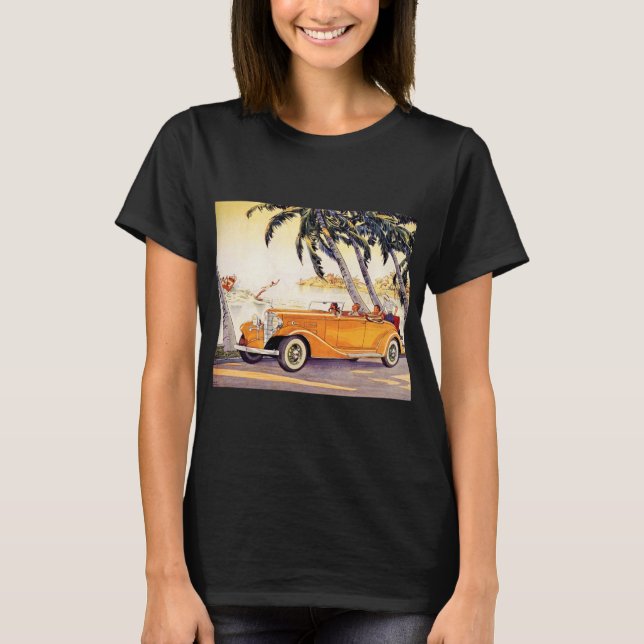 Camiseta Férias Vintage em Carro Convertível (Frente)