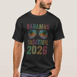 Camiseta Férias Vintage nas Bahamas 2026 Viagem Férias na P