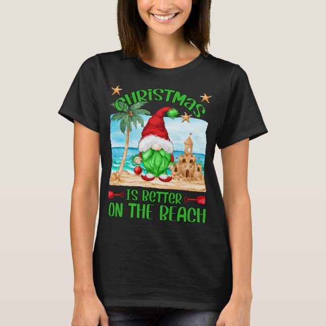 Camiseta Férias Xmas No Gnomo Funny Praia (Frente)
