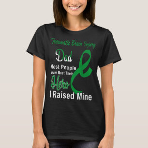 Camiseta Ferimento cerebral traumático Friso verde Pai de c