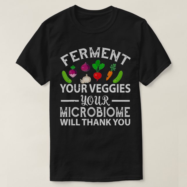 Camiseta Ferment Your Veggies Microbiome Vegan  (Frente do Design)